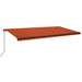 Copertină retractabilă manual LED, portocaliu/maro, 600x300 cm - WALTI WALTI