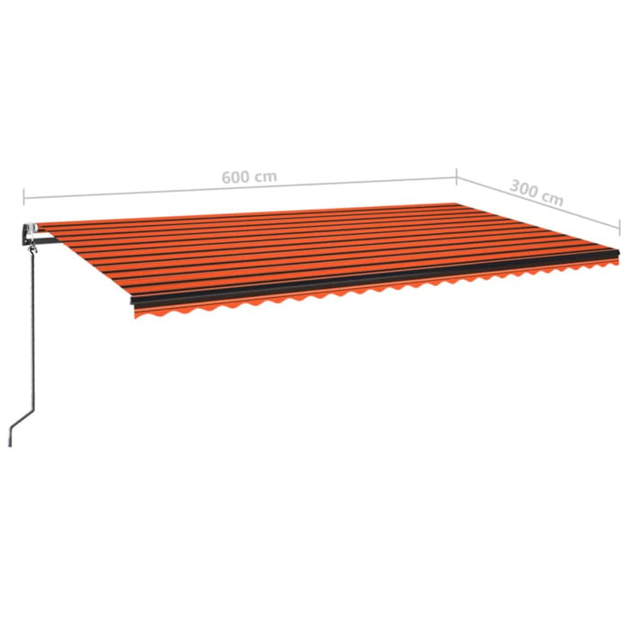 Copertină retractabilă automat, portocaliu și maro, 600x300 cm - WALTI WALTI
