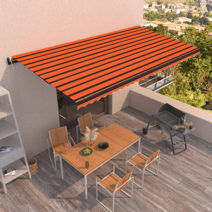 Copertină retractabilă automat, portocaliu și maro, 600x300 cm - WALTI WALTI
