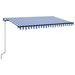 Copertină retractabilă manual, albastru și alb, 400x350 cm - WALTI WALTI