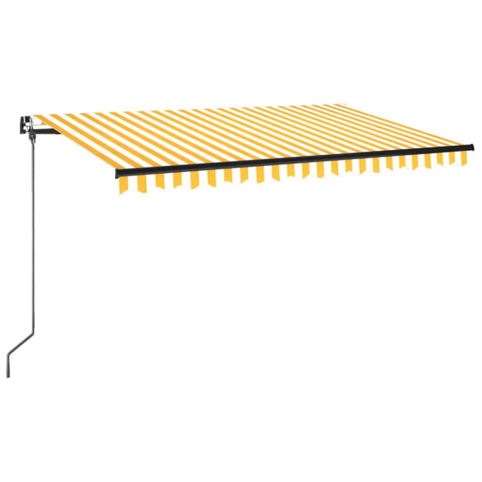 Copertină retractabilă manual, galben și alb, 400x350 cm - WALTI WALTI