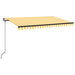 Copertină retractabilă manual, galben și alb, 400x350 cm - WALTI WALTI
