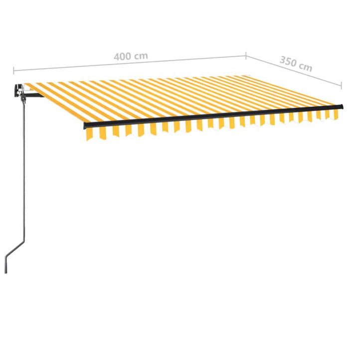 Copertină retractabilă manual, galben și alb, 400x350 cm - WALTI WALTI
