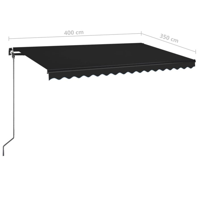 Copertină retractabilă manual, antracit, 400x350 cm - WALTI WALTI