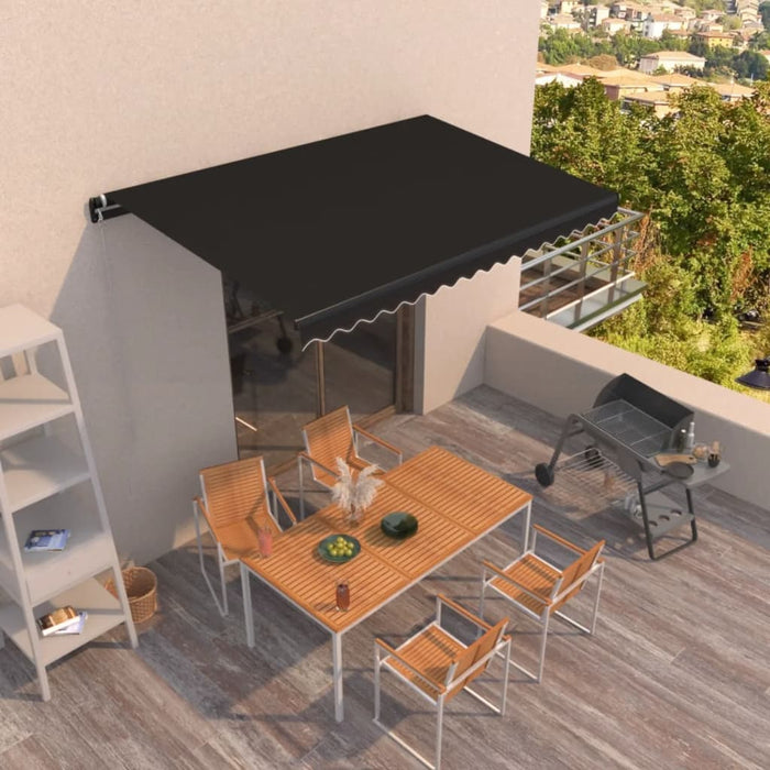 Copertină retractabilă manual, antracit, 400x350 cm - WALTI WALTI