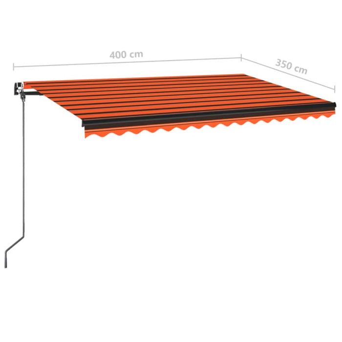 Copertină retractabilă manual, portocaliu și maro, 400x350 cm WALTI
