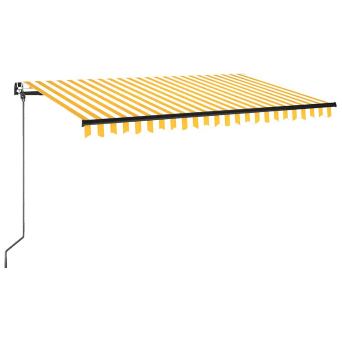 Copertină retractabilă manual cu LED, galben și alb, 400x350 cm WALTI