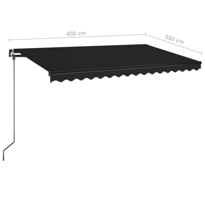 Copertină retractabilă manual LED, antracit, 400x350 cm - WALTI WALTI