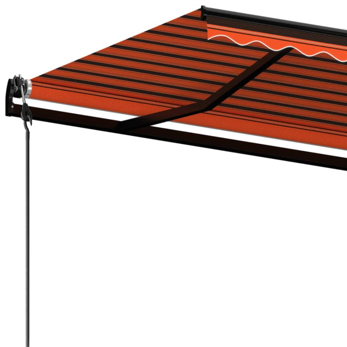 Copertină retractabilă automat, portocaliu și maro, 400x350 cm WALTI