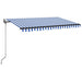 Copertină automată cu senzor vânt&LED, albastru/alb, 400x350 cm - WALTI WALTI