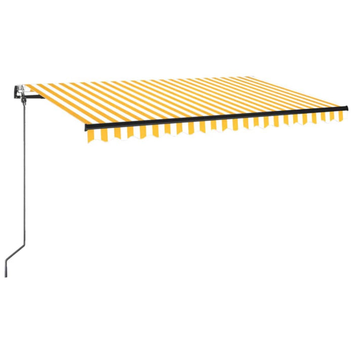 Copertină automată cu senzor vânt&LED, galben/alb, 400x350 cm - WALTI WALTI