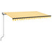 Copertină automată cu senzor vânt&LED, galben/alb, 400x350 cm - WALTI WALTI