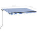 Copertină retractabilă manual, albastru și alb, 450x350 cm - WALTI WALTI