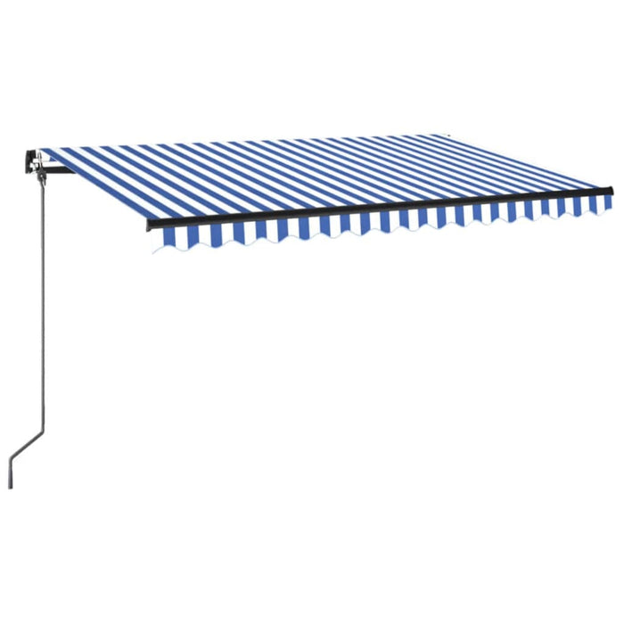 Copertină manuală cu LED, albastru și alb, 450x350 cm - WALTI WALTI