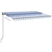 Copertină manuală cu LED, albastru și alb, 450x350 cm - WALTI WALTI