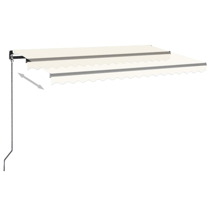 Copertină retractabilă manual cu LED, crem, 450x350 cm WALTI