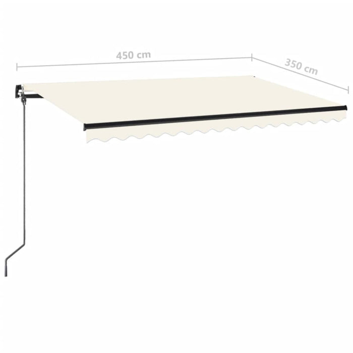 Copertină retractabilă manual cu LED, crem, 450x350 cm WALTI