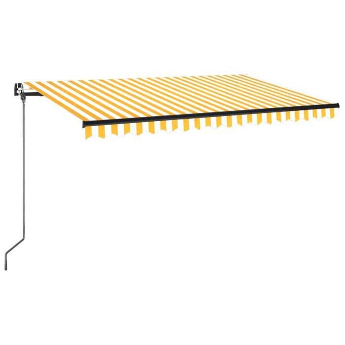 Copertină retractabilă manual cu LED, galben și alb, 450x350 cm WALTI