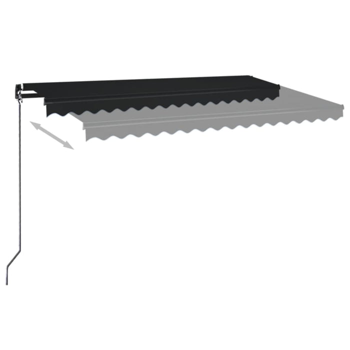 Copertină manuală retractabilă, cu LED, antracit, 450x350 cm - WALTI WALTI