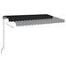 Copertină manuală retractabilă, cu LED, antracit, 450x350 cm - WALTI WALTI