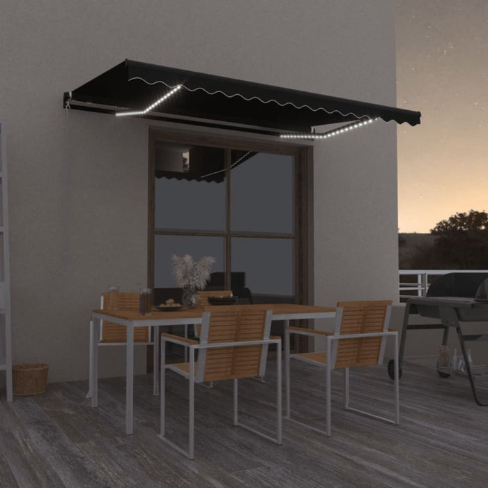 Copertină manuală retractabilă, cu LED, antracit, 450x350 cm - WALTI WALTI