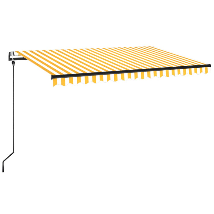 Copertină retractabilă automat, galben și alb, 450x350 cm WALTI