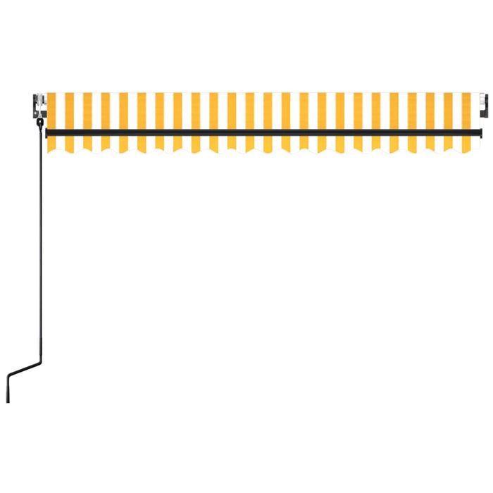 Copertină retractabilă automat, galben și alb, 450x350 cm WALTI