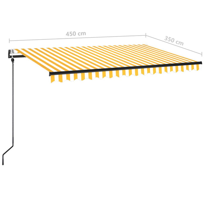 Copertină retractabilă automat, galben și alb, 450x350 cm WALTI