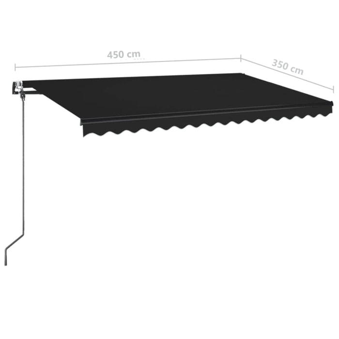 Copertină automată cu LED & senzor vânt, antracit, 450x350 cm WALTI