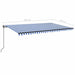 Copertină retractabilă manual, albastru și alb, 500x350 cm - WALTI WALTI