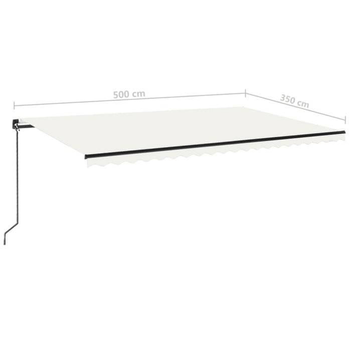 Copertină retractabilă manual, crem, 500x350 cm - WALTI WALTI