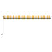 Copertină retractabilă manual, galben și alb, 500x350 cm - WALTI WALTI