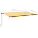 Copertină retractabilă manual, galben și alb, 500x350 cm - WALTI WALTI