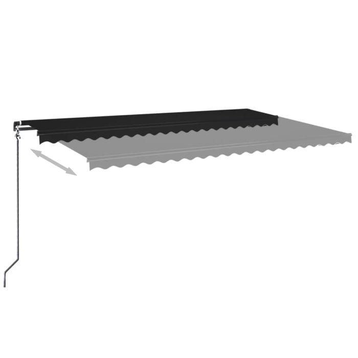 Copertină retractabilă manual, antracit, 500x350 cm - WALTI WALTI