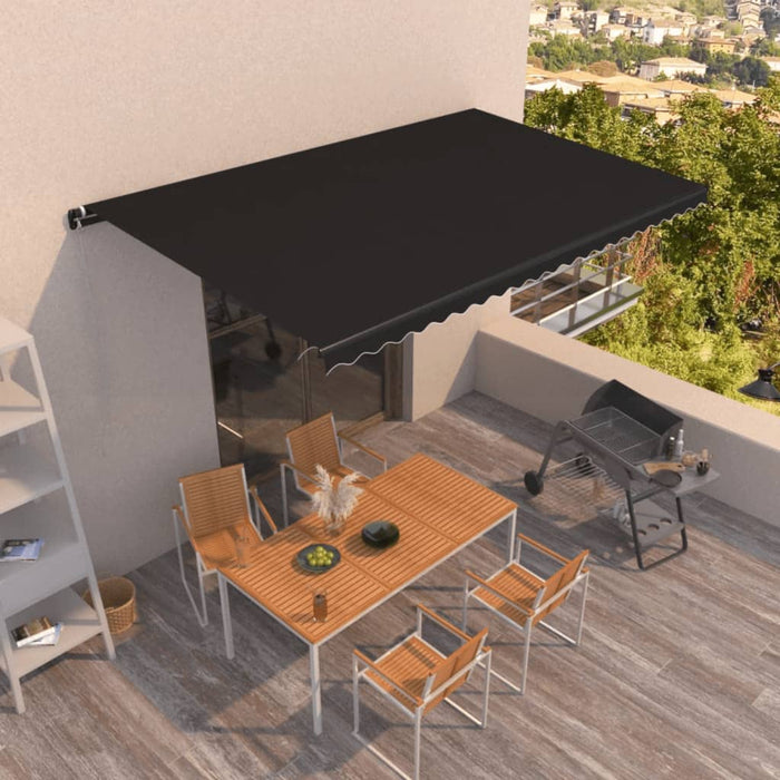 Copertină retractabilă manual, antracit, 500x350 cm - WALTI WALTI