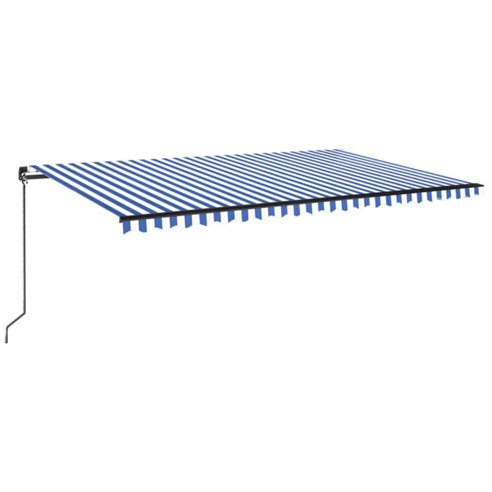 Copertină retractabilă manual cu LED, albastru/alb, 500x350 cm WALTI