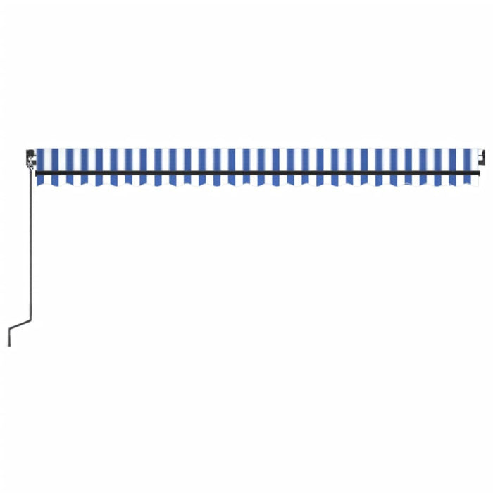 Copertină retractabilă manual cu LED, albastru/alb, 500x350 cm WALTI