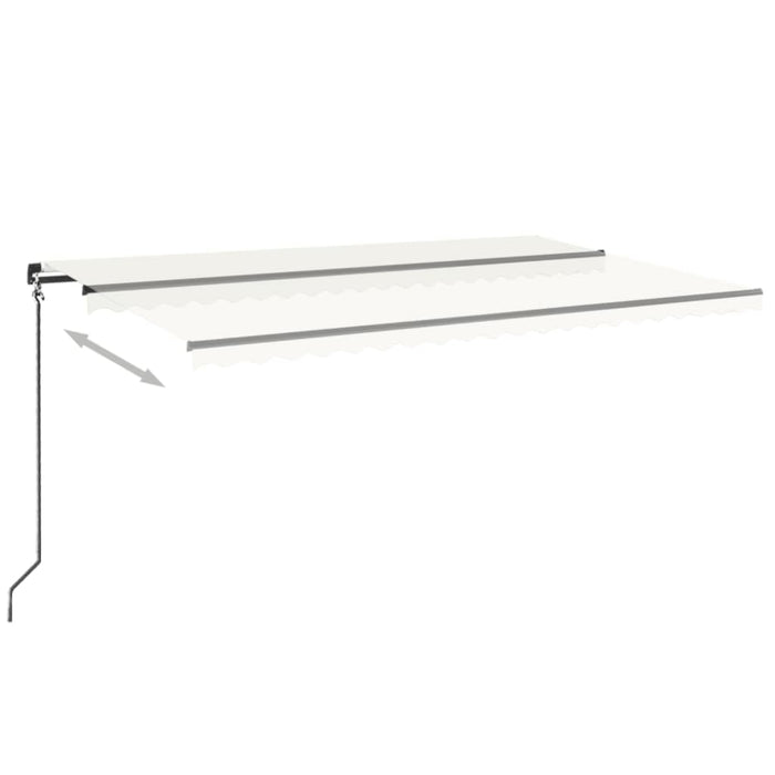 Copertină retractabilă manual cu LED, crem, 500x350 cm - WALTI WALTI