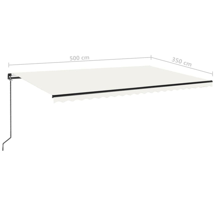 Copertină retractabilă manual cu LED, crem, 500x350 cm - WALTI WALTI