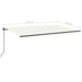 Copertină retractabilă manual cu LED, crem, 500x350 cm - WALTI WALTI