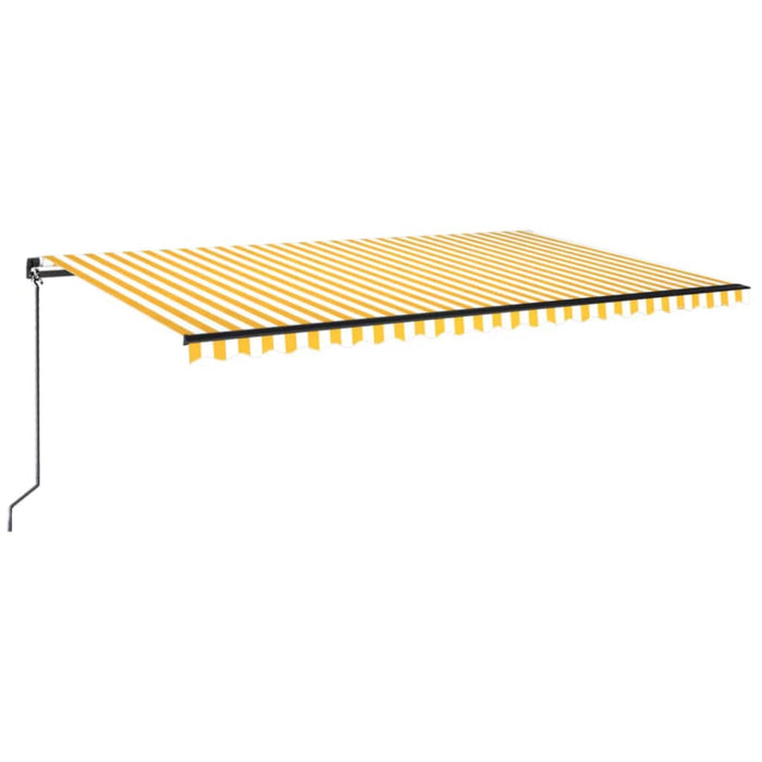 Copertină retractabilă manual cu LED, galben și alb, 500x350 cm WALTI