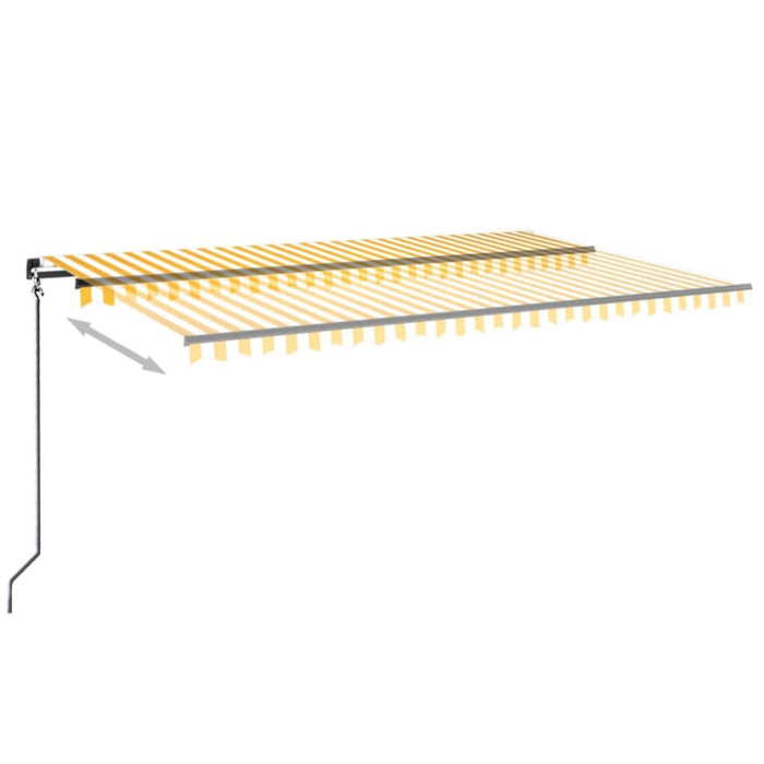 Copertină retractabilă manual cu LED, galben și alb, 500x350 cm WALTI
