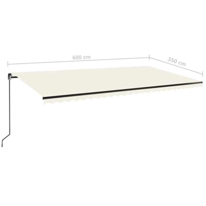 Copertină retractabilă manual, crem, 600x350 cm WALTI