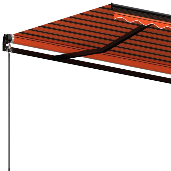 Copertină retractabilă manual, portocaliu și maro, 600x350 cm WALTI