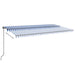 Copertină retractabilă manual, LED, albastru și alb, 600x350 cm - WALTI WALTI