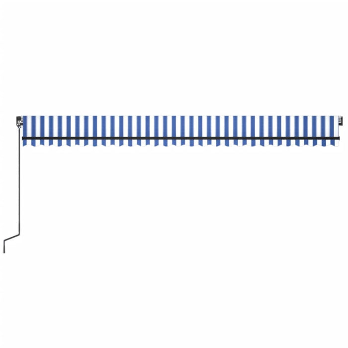 Copertină retractabilă manual, LED, albastru și alb, 600x350 cm - WALTI WALTI