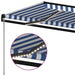 Copertină retractabilă manual, LED, albastru și alb, 600x350 cm - WALTI WALTI