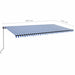 Copertină retractabilă manual, LED, albastru și alb, 600x350 cm - WALTI WALTI