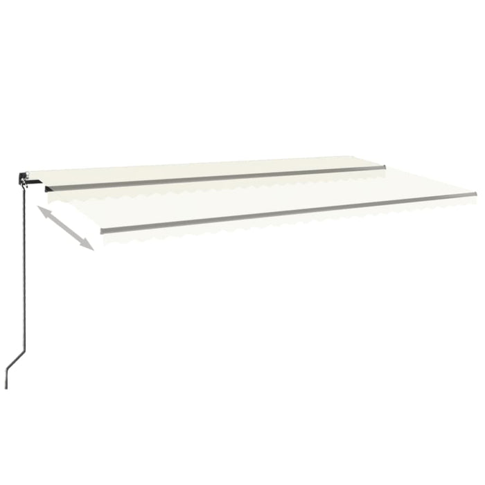 Copertină retractabilă manual cu LED, crem, 600x350 cm WALTI