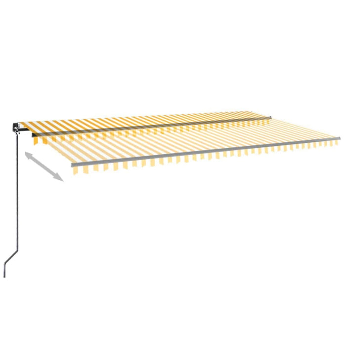 Copertină retractabilă manual cu LED, galben și alb, 600x350 cm - WALTI WALTI